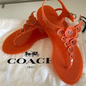 Coach orange jelly sandals. Brand new.